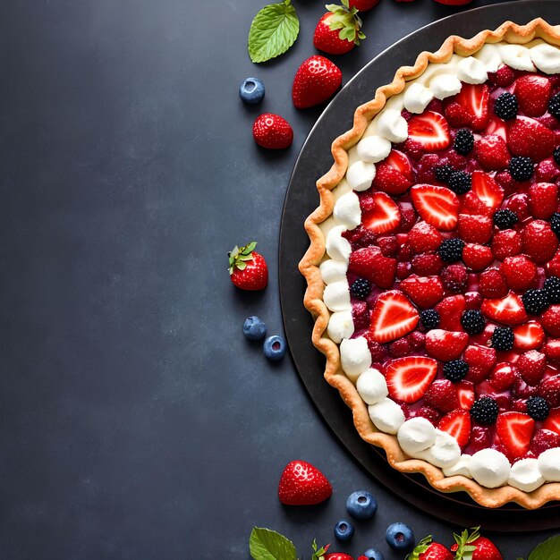 Arte generativa della torta di frutti di bosco fatta in casa da AI