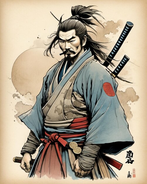 Arte giapponese samurai