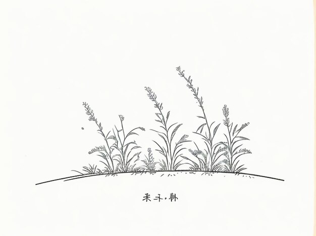 Arte in agricoltura Un disegno a mano inciso di un campo panoramico
