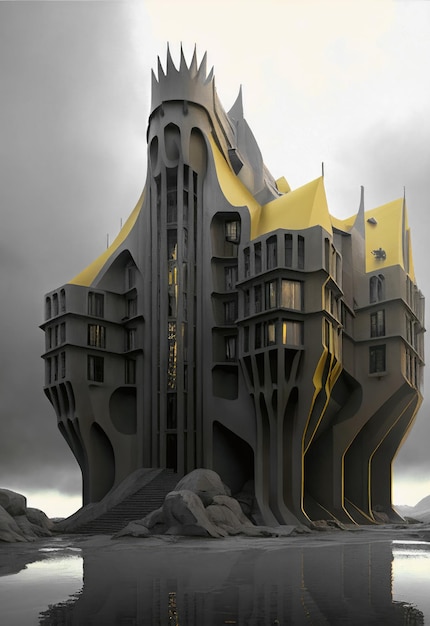 Arte moderna dell'illustrazione del castello generata dall'intelligenza artificiale