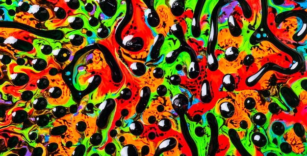 Arte molto bella. Lo stile incorpora un design artistico e vorticoso con colori a olio colorati che formano incredibili strutture intricate con ferrofluido