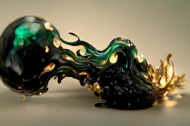 Arte Smeraldo e Gold Splash con Ossidiana