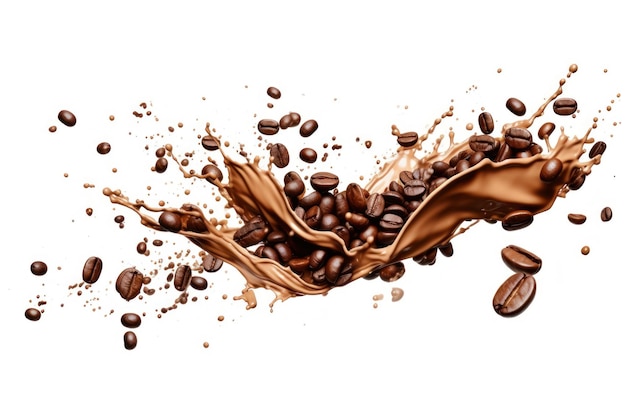 Arte spruzzata di chicchi di caffè