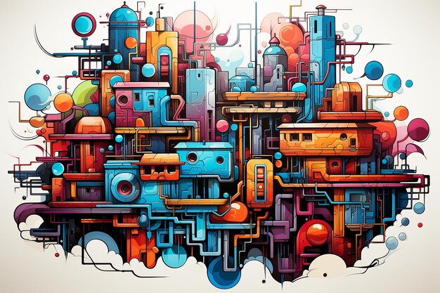 arte vettoriale colorata di arte di strada generata dall'AI