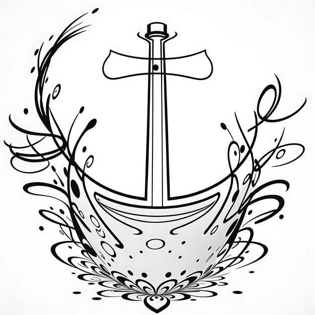 Arte vettoriale del tatuaggio di ancoraggio