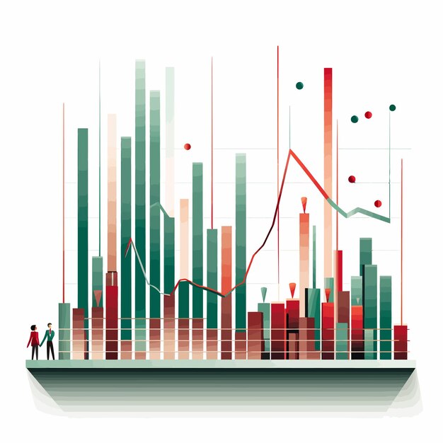 Arte vettoriale sul mercato azionario finanziario