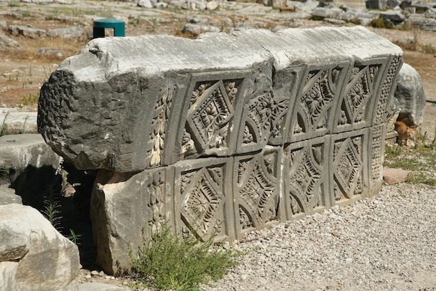 Artefatto nell'antica città di Perge ad Antalya Turkiye