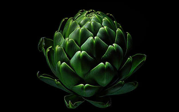 Artichoke globo commestibile su sfondo nero