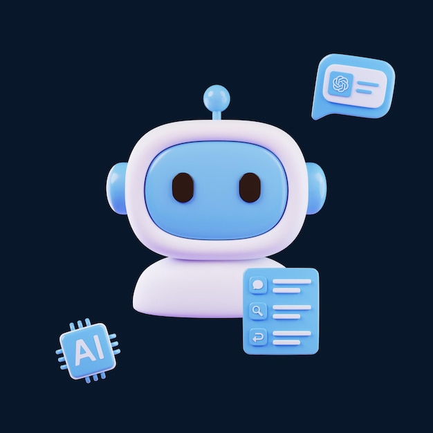 Artificial intelligence AI 3D Illustration