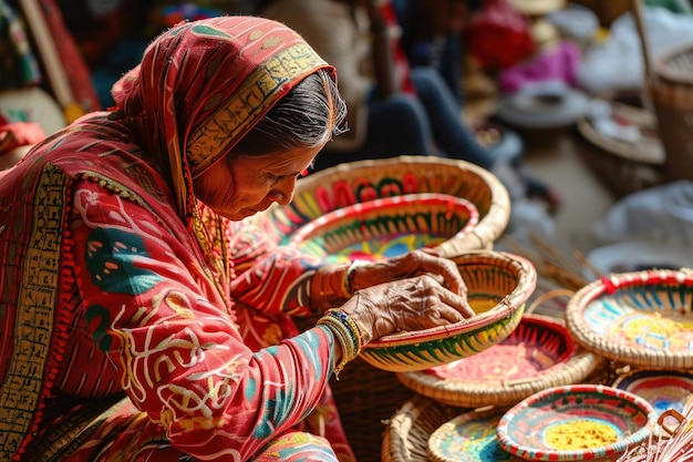Artigianato femminile indiano al Surajkund Craft Mela