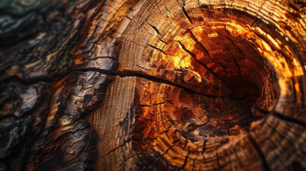 Artigianato tradizionale CloseUp del tronco di un albero tagliato