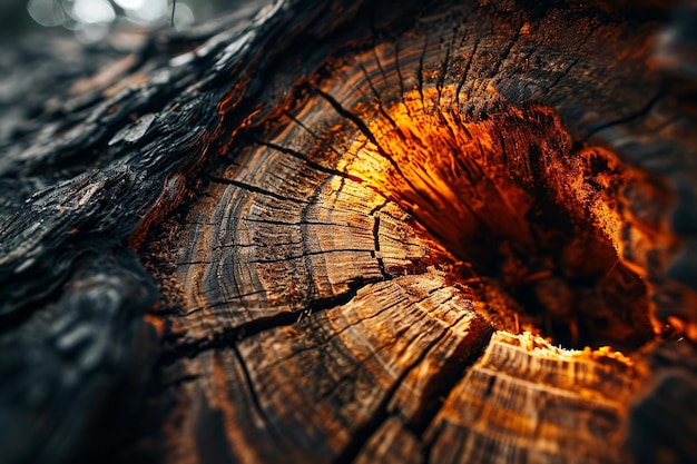 Artigianato tradizionale CloseUp del tronco di un albero tagliato