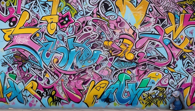 Artistic Street Vibes HD Wallpaper e Zoom Background con intricati disegni di graffiti