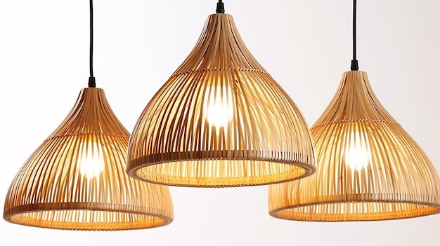 Arturesthome Bamboo Pendant Light Fixtures per la cucina Eleganza naturale