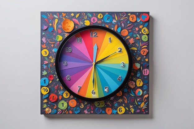 Artwork colorato dell'orologio del conto alla rovescia per la mezzanotte