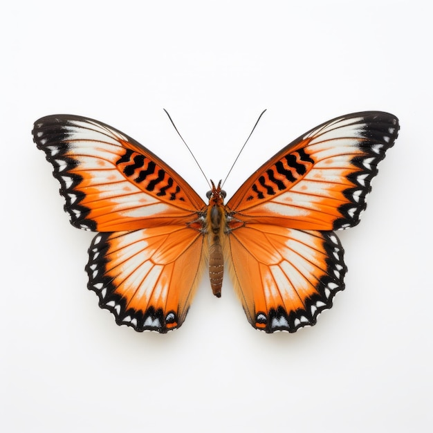 Artwork di farfalle arancioni e nere su sfondo bianco