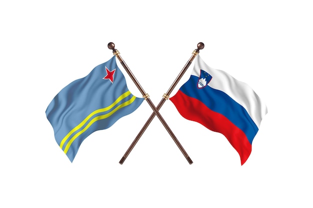 Aruba contro la Slovenia due bandiere di paesi Background
