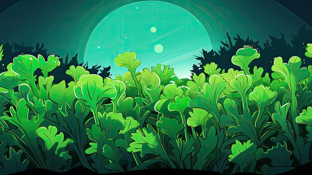 Arugula Flat vector cartoon illuminazione 2D generata dall'intelligenza artificiale