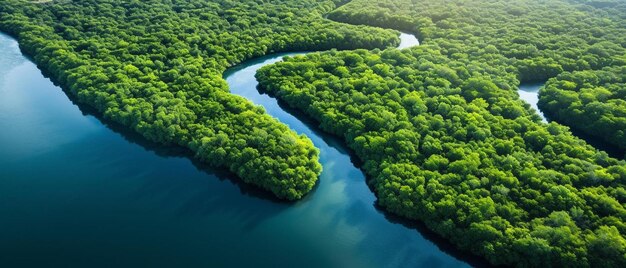 Aryankumawat vista aerea foresta di mangrovie e fiume che scorre attraverso ceb e a fbbaa
