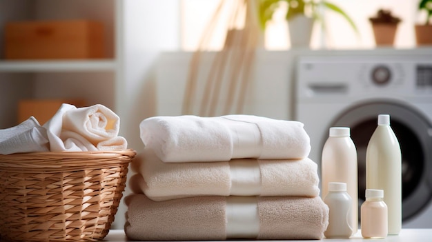 asciugamani e detergenti per il bagno Focalizzazione selettiva