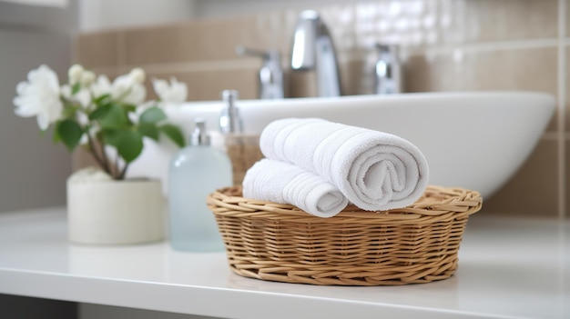 asciugamani in un bagno minimalista