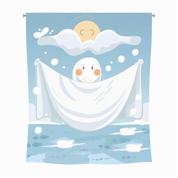 Asciugamano battesimale dei cartoni animati con significato simbolico e utilizzo nel battesimo cristiano