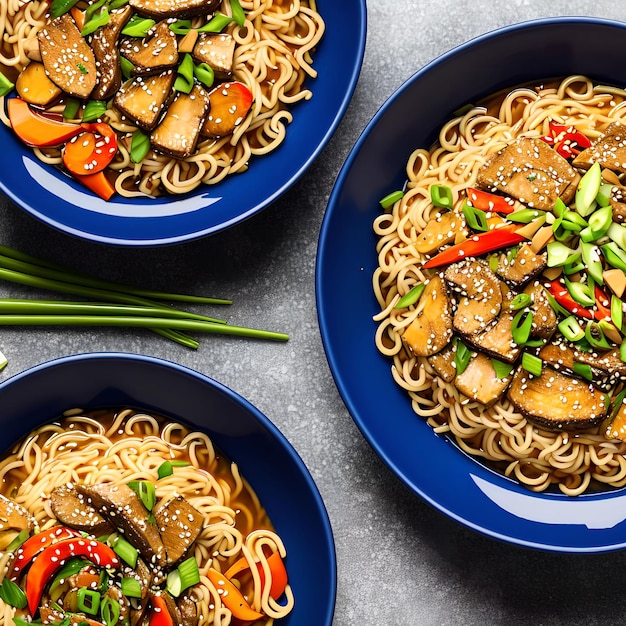 Asian Ramen Noodle Stir Fry arte generativa di AI