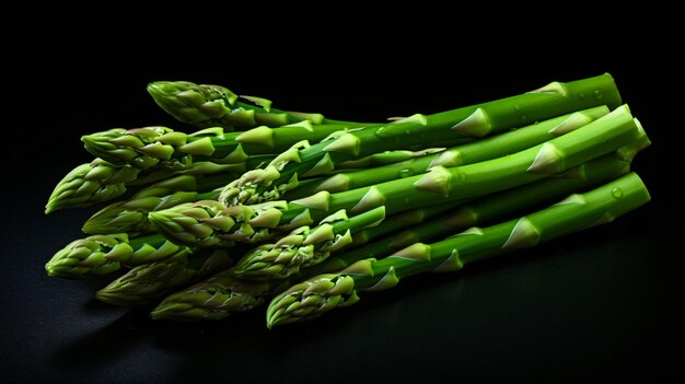 Asparagi verdi su uno sfondo nero