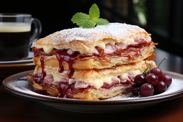 Assaporare un delizioso Montecristo in un vivace caffè cittadino