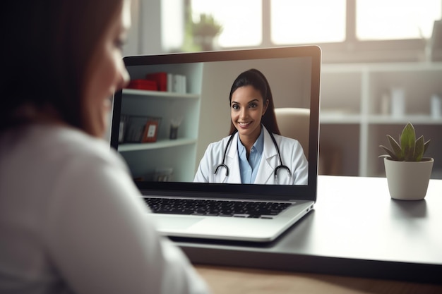 Assistenza virtuale Uno sguardo sul futuro della medicina Una dottoressa che fornisce consulenza remota ai pazienti