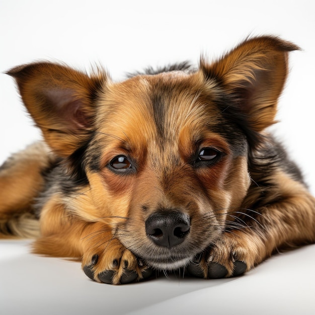 Assonnato cucciolo di Jack Russell sdraiato