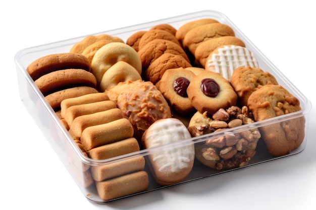 assortimento di biscotti nella confezione fotografia pubblicitaria professionale di alimenti