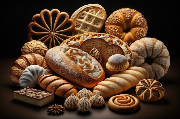 Assortimento di diversi tipi di pane