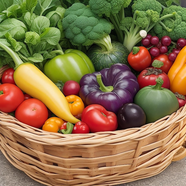 Assortimento di frutta e verdura fresca
