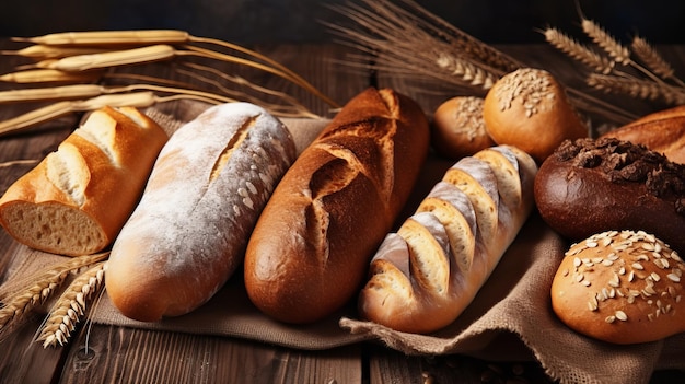 Assortimento di pane cotto