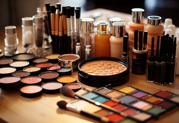 Assortimento di trucco sul tavolo