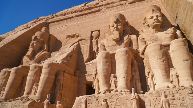 Assuan Egitto Grande tempio di Abu Simbel del faraone Ramses II nell'Egitto meridionale in Nubia