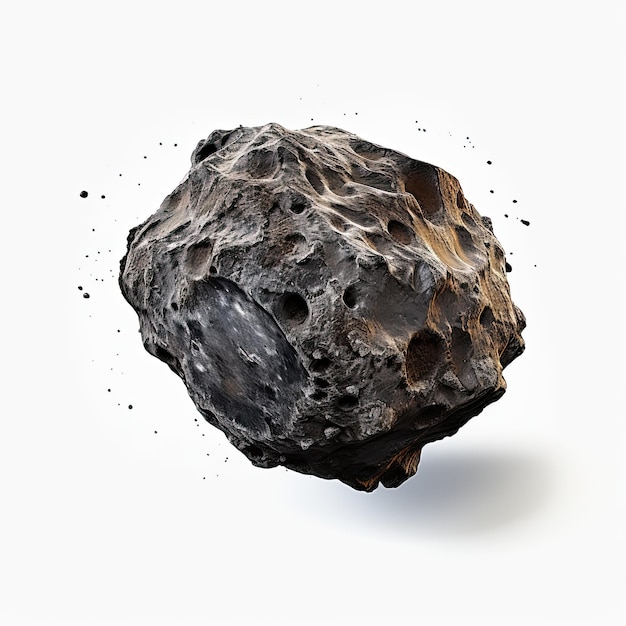 Asteroide isolato su sfondo bianco