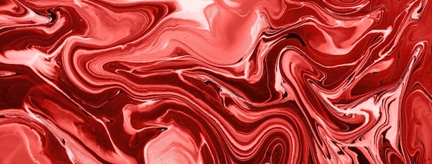 Astratto arte fluida sfondo rosso brillante e colori rubino Marmo liquido Pittura acrilica su tela con sfumatura vino