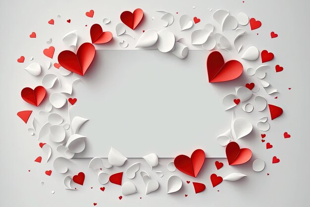 Astratto Biglietto di auguri di San Valentino Mockup Banner di amore creativo Illustrazione digitale AI