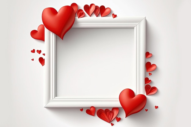 Astratto Biglietto di auguri di San Valentino Mockup Banner di amore creativo Illustrazione digitale AI