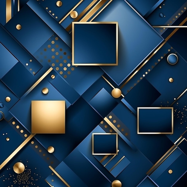 astratto blu e oro lusso geometrico