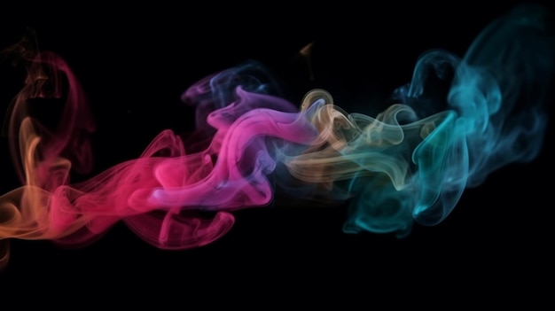 Astratto colorato fumo viola fumo nero sfondo immagine AI generato art