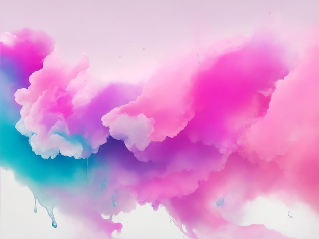 Astratto colorato rosa morbido colore pastello sfondo nuvola inchiostro multicolore goccia movimento fluido Generare Ai
