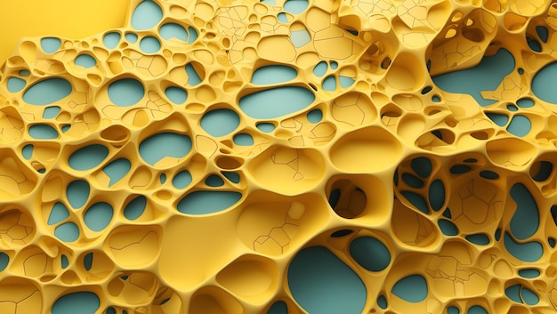 Astratto colore giallo 3d voronoi texture motivi sovrapposti disegno di sfondo