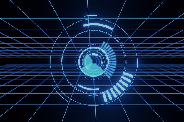 Astratto fantascienza futuristico ologramma HUD GUI 3D sfondo