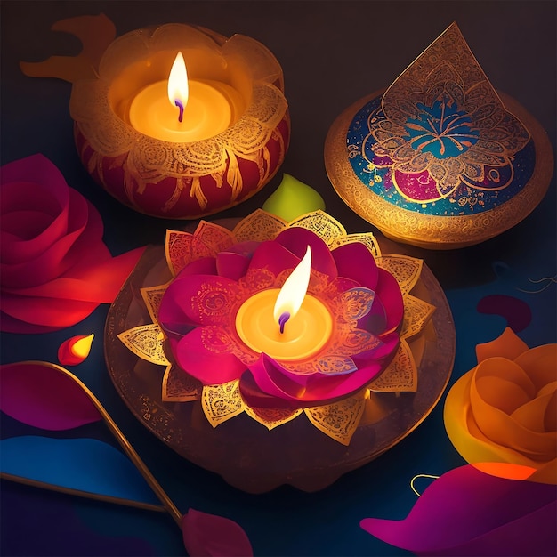 astratto felice diwali artistico