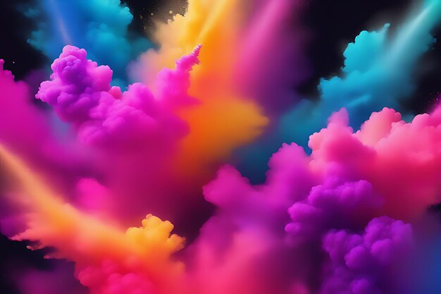 astratto gradiente colorato sfondo polvere esplosione sottomarina
