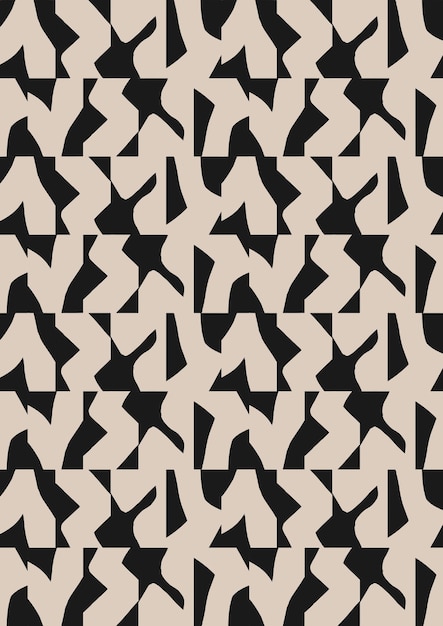Astratto minimalista moderno motivo geometrico beige e nero stampabile sfondo