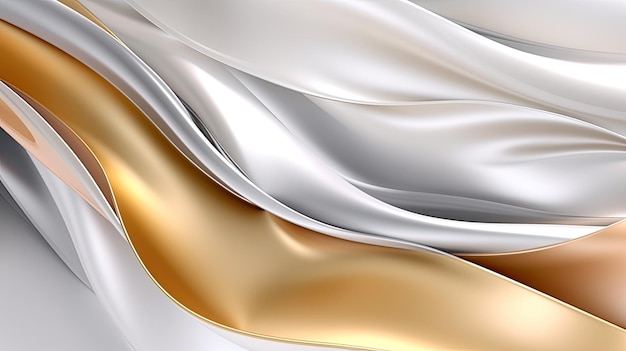 Astratto oro argento bianco onde linee liscio sfondo arabo semplice carta da parati Generativo AI